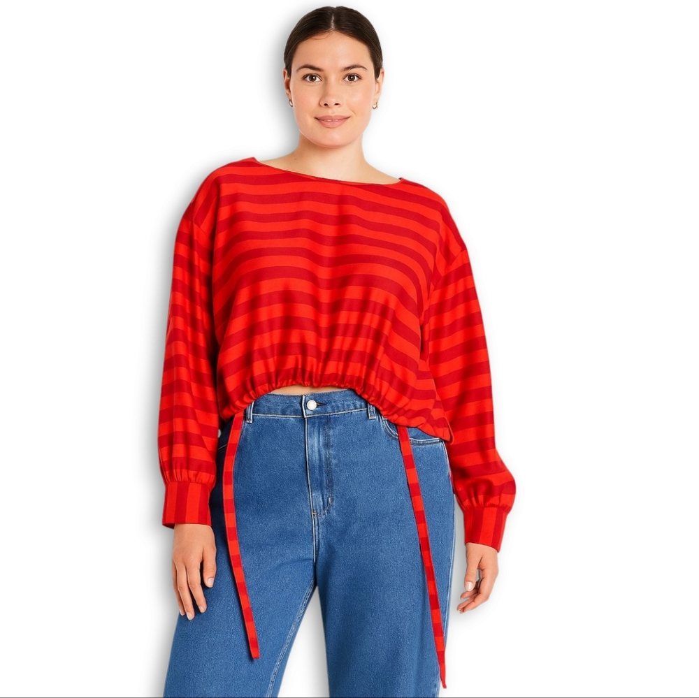 Long-Sleeve Drawstring Blouse Future Collective - image 1